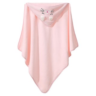 Vanibaby 連帽嬰兒浴巾 外出防風兩用 快速排濕吸水, 粉色, 1個