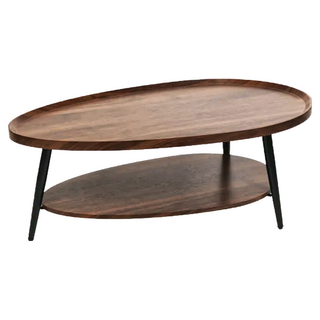 FAmILyLIFE 生活 木冶山居 Carmel雙層梨形茶几 8.2kg, 胡桃木