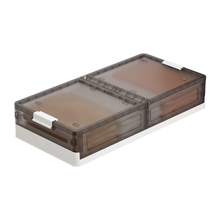 FAmILyLIFE 生活 極簡風可疊加附輪折疊雙開收納箱 基本款 FL-311-BW-2 5kg 2個, 霧黑, 1組