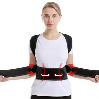 防駝挺胸支撐帶 背部可調美姿帶 黑色, XL, 1個