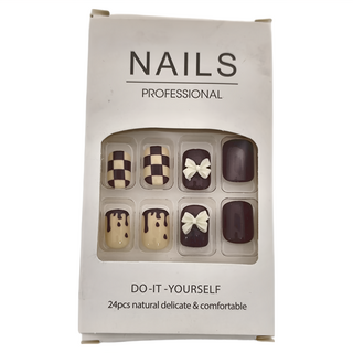 理享家穿戴甲 立體彩繪美甲貼片24片 ZK023, 1盒