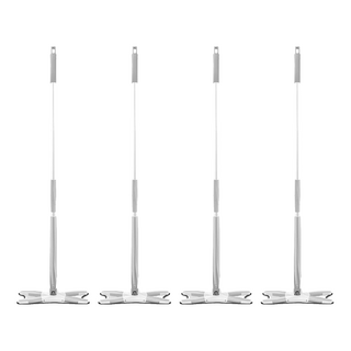 拍平方 X型免手洗平板拖把 蝴蝶款 灰色 EVA ABS細纖維, 4支, 140 x 37 x 15cm