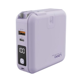 LaPO 2代新升級 22.5W 自帶線/磁吸 雙孔輸出多功能無線充行動電源 10000mAh Type-C/USB-A 原廠保固, WT-03CM, 海芋紫