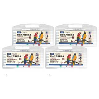 DAIHO 耐水性丙烯彩色筆 24色 防水不褪色 多材質適用, 4組