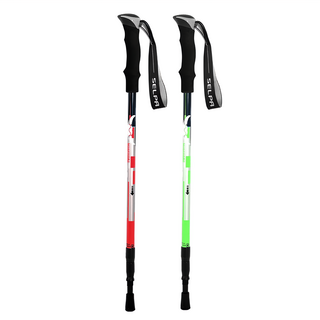 SELPA 雲頂7075鋁合金避震登山杖2件組 510g, 綠色 + 紅色, 1組