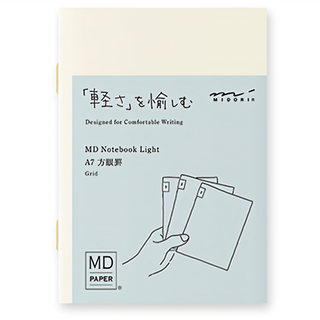 MD PAPER PRODUCTS Notebook輕量版 3冊組 A7方格記事本, 15283, 1組