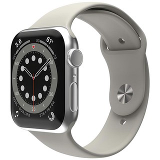 SINJIMORU Apple Watch 適用矽膠單鍵錶帶, Light Grey, 1個