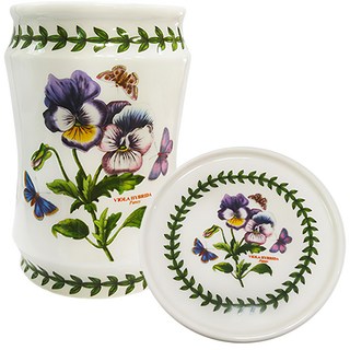 Portmeirion 波特玫琳恩 經典植物園系列 餐具收納筒 附底盤(小) 1組, 白色 + 綠色