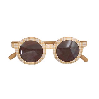 Grech&Co 兒童款 兒童經典二代 圓框 墨鏡 嬰幼童用, 18個月~6歲, 格紋黃