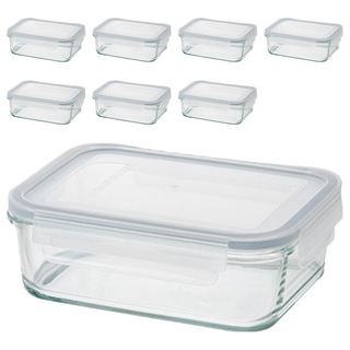 comet Kitchen 玻璃密封保鮮盒 耐熱400度, 8個容器 + 8個蓋子, 8個