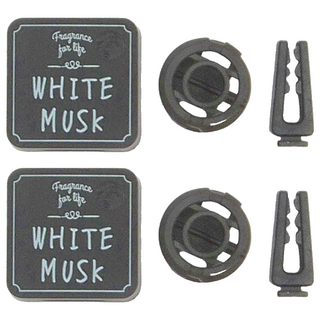 John's Blend 車用芳香劑 方形夾式 - 白麝香 主體+補充錠1入, 2個