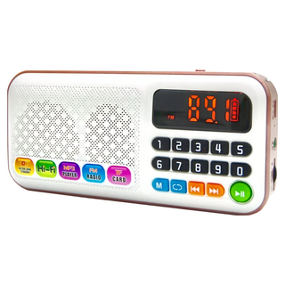 Dennys 丹尼斯 雙插卡喇叭 MS-K288，FM收音機，5W, 粉色/白色