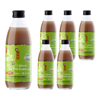 陳稼莊 即飲紅心土芭樂汁, 無添加起雲劑, 無額外添加糖分, 300ml, 6瓶