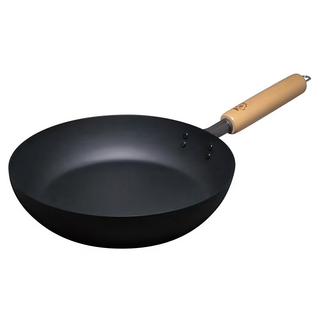 KIRAMEKI 煌 岩紋平底鐵鍋 鐵製木柄 L46.7 x H9.6公分 3公升 日本製造, 1個, 26cm