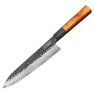 丸之內 桐系列 類黑打 牛刀型 附匠磁吸式木質全封式刀鞘 24cm, 鋒利耐用, 1支, 黑