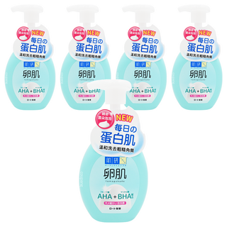 Hadalabo 肌研 卵肌去角質泡洗顏 按壓瓶 溫和洗淨 AHA+BHA配合, 160ml, 5瓶