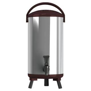 WORTH IT 渥思 日式不鏽鋼保溫茶桶 台灣SGS檢驗合格 304不鏽鋼材質, 可可棕, 12L, 1桶