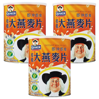QUAKER 桂格 大燕麥片, 1.1kg, 3罐