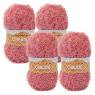 brandyarn 奶油系列 菜瓜布編織線 13號 玫瑰粉色 80克, 4捲