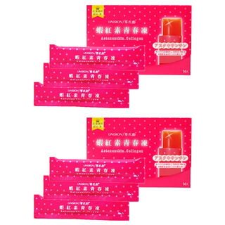 UNISKIN 零机齡 蝦紅素青春凍 Set, 含蝦紅素膠原蛋白, 方便攜帶設計, 20g, 14條, 2盒