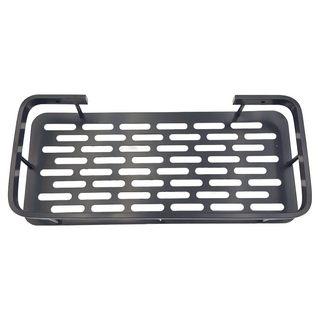 浴室置物架 方形 升級款 加厚, 黑色, 1個