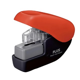PLUS 普樂士 4枚無針訂書機, 作業必備 經濟實惠, 紅色 + 黑色, 1個