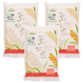 芳榮米廠 無米樂 鴨稻台灣越光米 台南16號, 一等米, 1.5kg, 3包