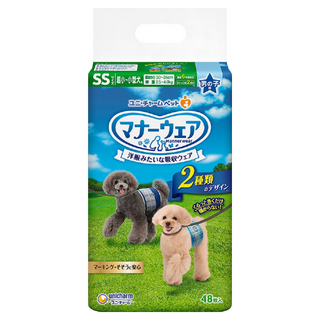 Unicharm Pet 禮貌帶 男用 犬隻, SS(腰圍30~35cm 體重2.5~4kg), 48片, 1包