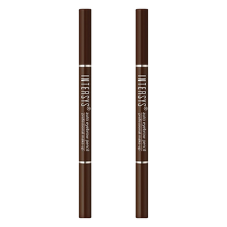 INTERSYS 雙頭旋轉眉筆, 持妝一整天, 6種顏色可搭配髮色使用, 04 深棕色, 2支