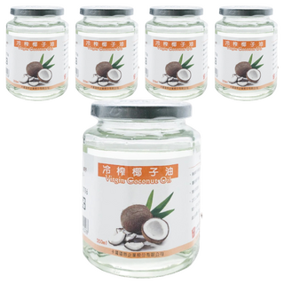 Bakerking 卡羅 冷榨椰子油 350ml, 5罐