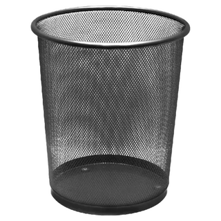 AXIS 艾克思 簡約金屬網狀垃圾桶 9L 烤漆加工防止生鏽 邊框加厚 光滑厚實, 19 x 27 x 24cm, 黑色, 1個