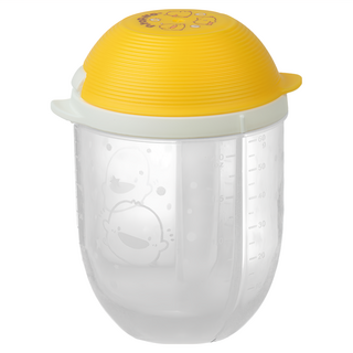 PiYOPiYO小鴨 旋轉三格奶粉罐 加大三分格 附刻度表, 黃色, 1個