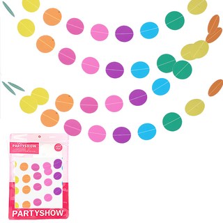 Party Show 生日裝飾圓形派對拉旗, 彩虹色, 4個
