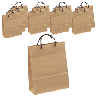 Casber 科百承印 素簡無印牛皮手提袋 4K, 編棉款 棕色, 10個