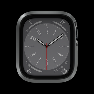 SwitchEasy 魚骨牌 Modern Hybrid 9H 鋼化玻璃鋁合金保護殼 太空灰, Apple Watch 9/8/7 45mm, 1個