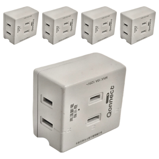 Qonnect 3插2P分接式高溫斷電插座 MAX 15A 125V, 白色, 5個