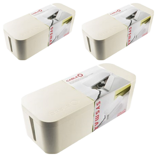 SYSmAX 延長線收納盒 L號 400 x 164 x 136mm, 象牙色, 3個