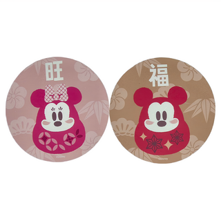 收納王妃 迪士尼軟式杯墊 10 x 10 x 0.5cm 2個, 福倒翁米奇米妮, 1組