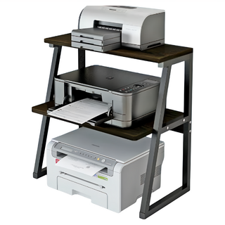 德利生活 多層電器印表機置物架 三層款 寬大桌面, 黑色, 1個