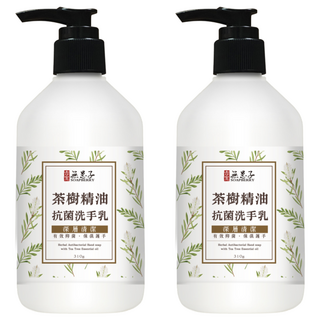 SOAPBERRY 古寶無患子 茶樹精油抗菌洗手乳, 溫和pH5.5弱酸性配方, 植物性泡沫, 310g, 2瓶