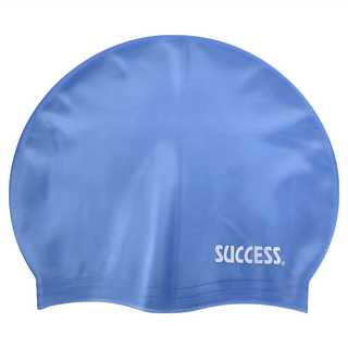 SUCCESS 成功 矽膠泳帽 成人款 100%全矽膠材質 高彈性 不漏水, 藍色, 1個