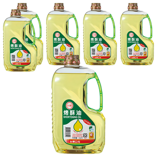 台糖 烤酥油 國內唯一以黃豆煉製而成 耐炸油 煎炒油炸皆宜, 2L, 6瓶