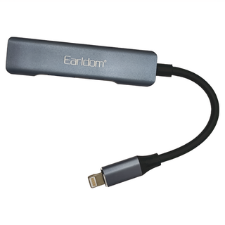 Earldom 藝鬥士 轉接OTG 蘋果轉2HUB + 充電線, 小巧好攜帶, 高效穩定傳輸, 支持連接同時充電, HUB11, 1條