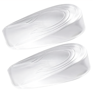 男款矽膠隱型增高鞋墊 Set 2個 Q彈減震 舒適貼合足跟, 2cm, 透明, 1組