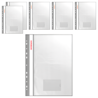 DataBank 三田文具 A4 11孔商業資料簿 附名片袋 透明封面, 灰色, 1組