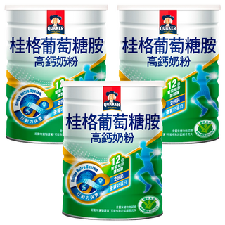 QUAKER 桂格 葡萄糖胺高鈣奶粉, 750g, 3罐