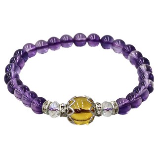 晶鑽手鍊 5g, 晶鑽紫+黃水晶, 手圍約16cm