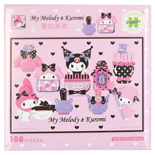 HUNDRED PICTURES 百耘圖愛的裝扮拼圖, My Melody&Kuromi 美樂蒂&酷洛米 愛的美妝, 108片, 1盒