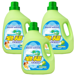 皂福 洗衣皂精, 天然植物油無添加, 自然清潔力, 保護衣物纖維, 洗後蓬鬆柔軟, 3.3kg, 3瓶