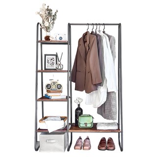 工業風吊衣帽層架, 灰色, 100x41x152cm